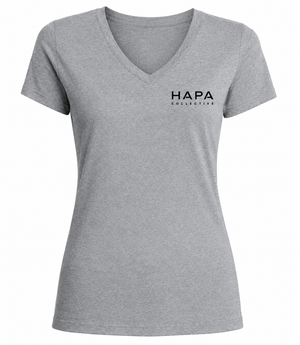Hapa Collective - Core Wordmark Womens V-Neck (Grey)