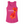 A women's heather pink racerback tank top featuring a graphic print of two red and orange hibiscus flowers and the text 'HAPA COLLECTIVE' in white, displayed on a solid white background.